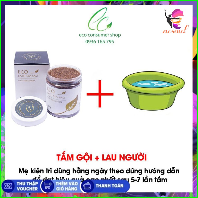 COMBO 2 MUỐI TẮM THẢO DƯỢC GOLD ECO 400G - AN TOÀN TUYỆT ĐỐI- LÀM SẠCH, KHÁNG KHUẨN, GIẢM MẨN NGỨA, RÔM SẢY, MỤN