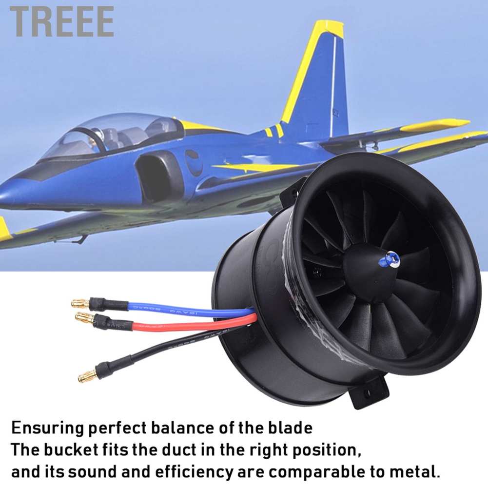 Aircraft Fan Propeller 12 Blades Heat Dissipation 70mm RC with Starting Motor for Model Accessories
