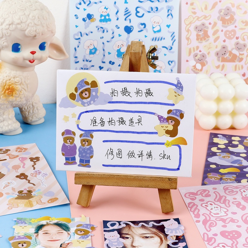 1 Tờ Sticker Dán Tường Hình Động Vật Dễ Thương