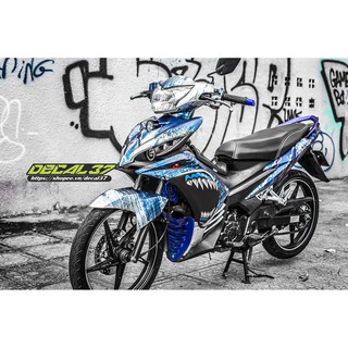 Tem Trùm Exciter 135 Cá Mập xanh Trắng