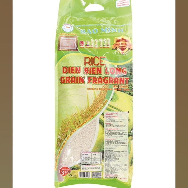Gạo tám thơm Điện Biên 3kg