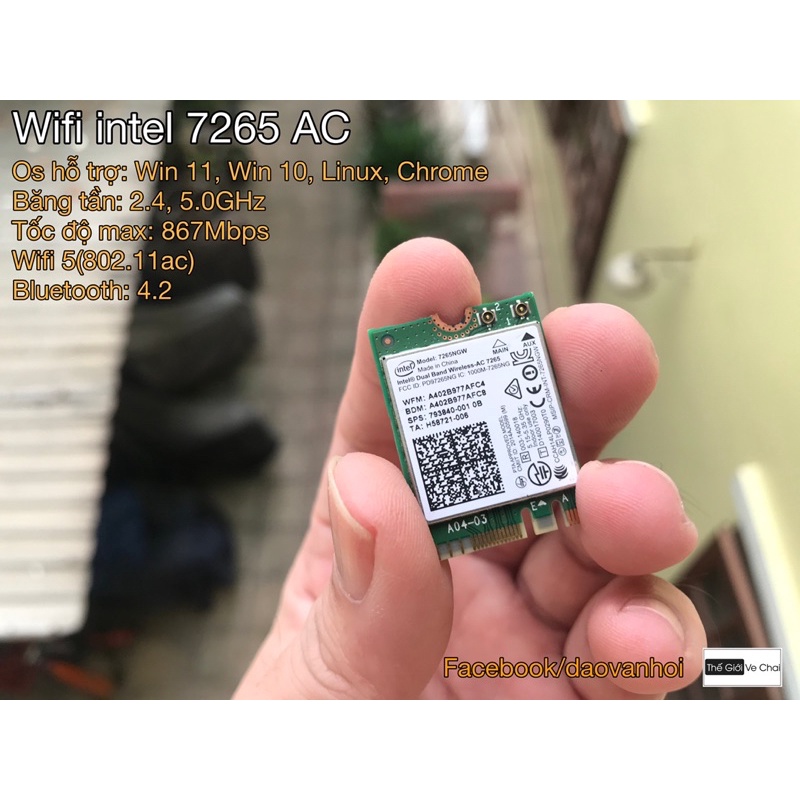 Card wifi cho windows chuẩn AC 2 băng tần, bluetooth kết hợp