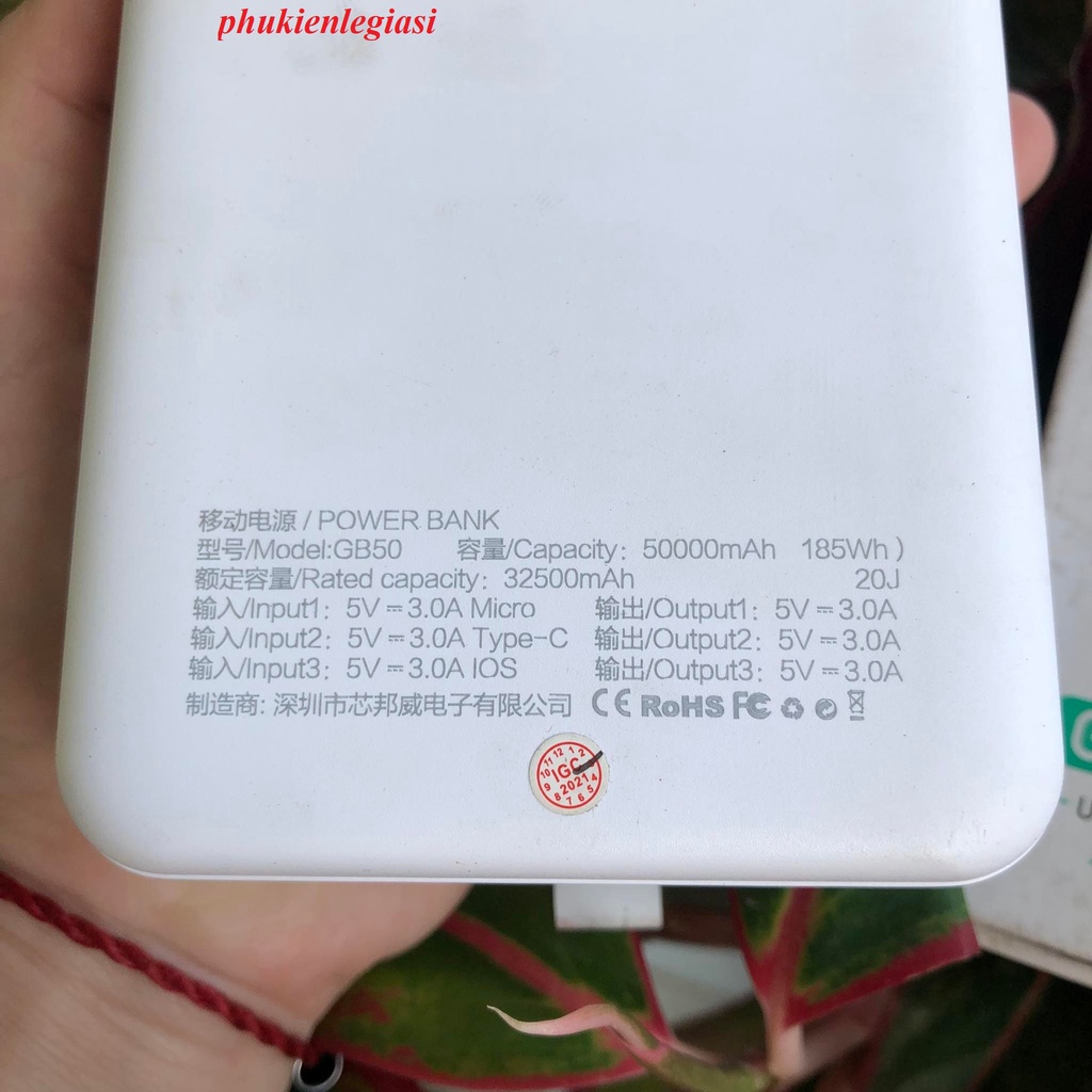 Pin sạc dự phòng 50000Mah Ibonwe GB50 3 cổng usb