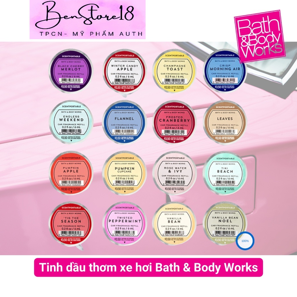 Tinh dầu khử mùi làm thơm xe hơi Bath and Body Works 6ml - Mỹ