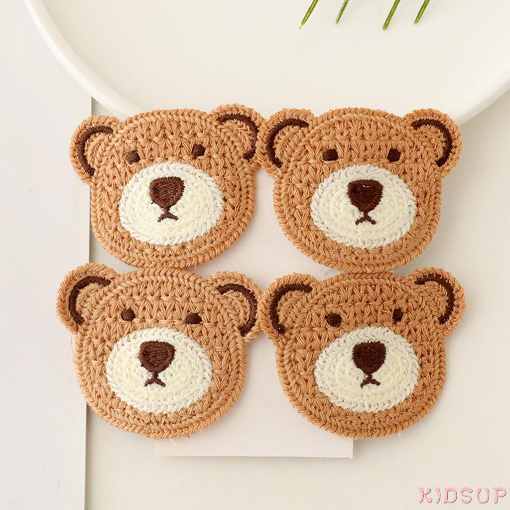 Kẹp tóc vải hình gấu hoạt hình dễ thương cho bé gái chất lượng cao