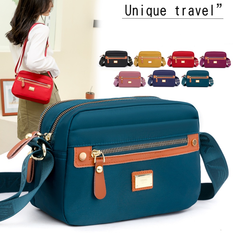 Túi Đeo Chéo Nylon Chống Nước Sức Chứa Lớn Thời Trang Cho Nữ