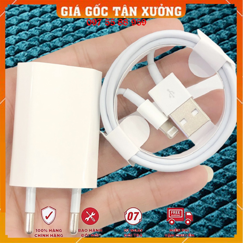 🔥Free ship🔥 Bộ củ cáp sạc nhanh cho iphone 5, 6, 7, 8, X, 11 cóc sạc dài không kén máy,không loạn cảm ứng Bảo hành 06 Th
