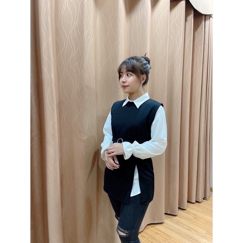 SET ÁO GILE+ ÁO SƠ MI VOAN CÁT