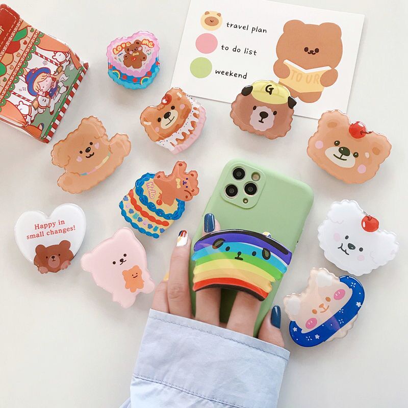 Chân đỡ popsocket bằng nhựa họa tiết hoạt hình dễ thương cho điện thoại