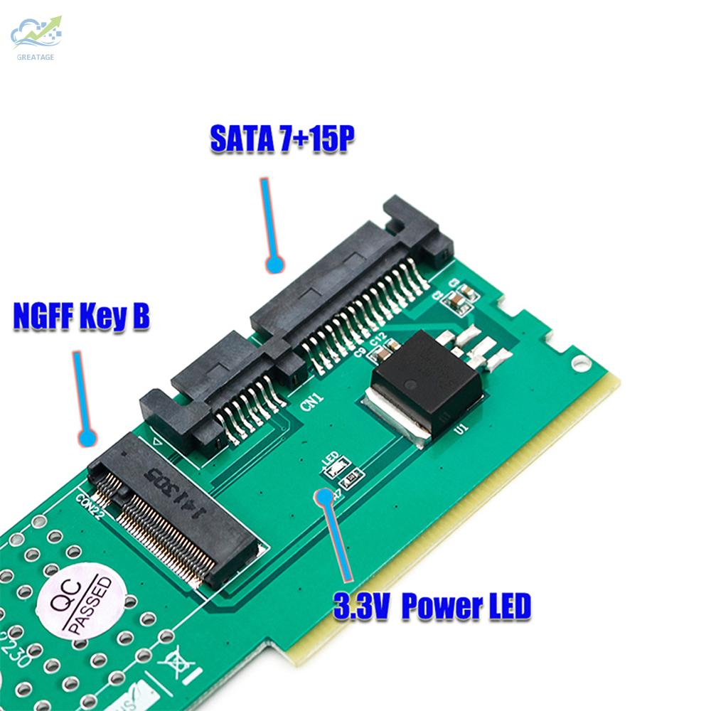 Card Chuyển Đổi M.2 Ngff B-Key Ssd Sang Sata Hỗ Trợ 2230 2242 2260 2280 M2 Ssd