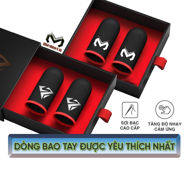 Bao tay chơi game ff Memo, Shezi siêu nhạy 2 ngón vải carbon chống mồ hôi tay hiệu quả Memovn