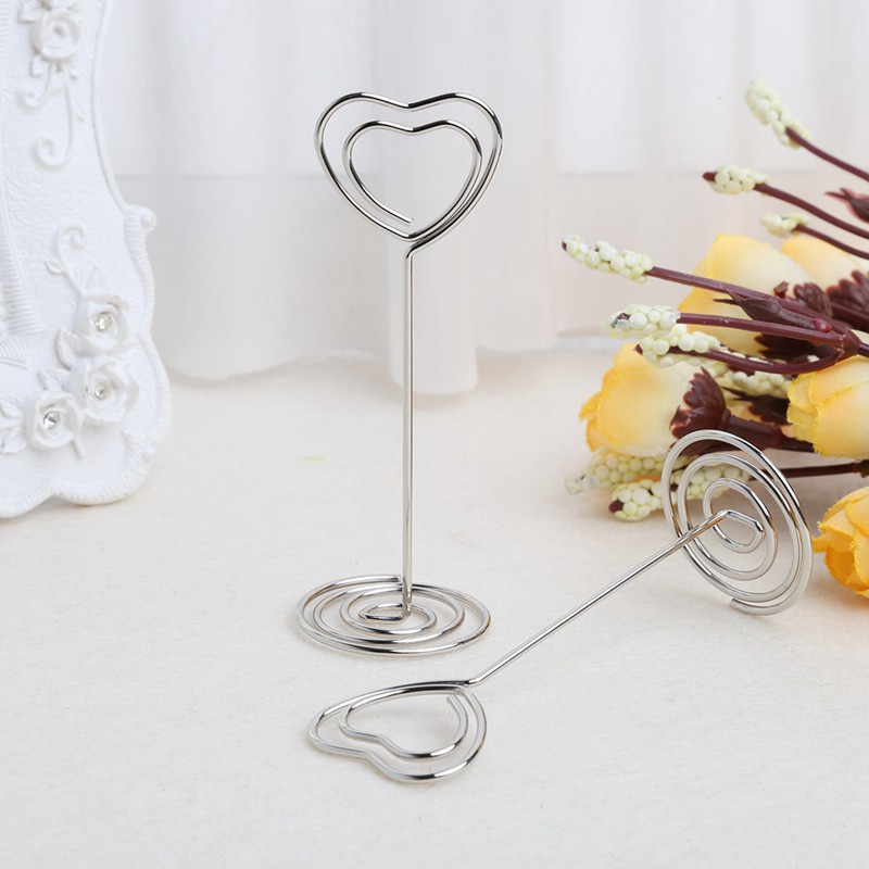 10 kẹp để bàn dùng cho tiệc cưới đánh dấu số bàn kiểu dáng trái tim