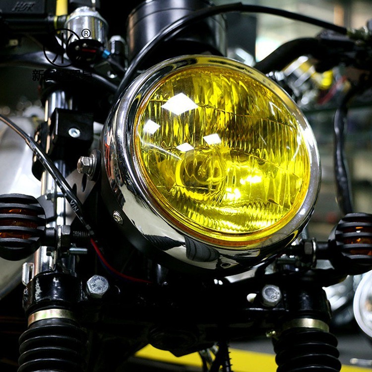 Mặt kính thay thế cho đèn pha xe máy độ CAFE RACER classic Su GN loại gáo đèn tròn 6,5 icnh
