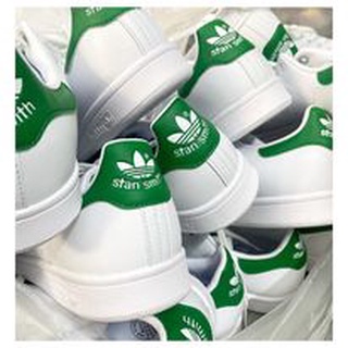 Giày Adidas Stan Smith gót xanh lá real - full da