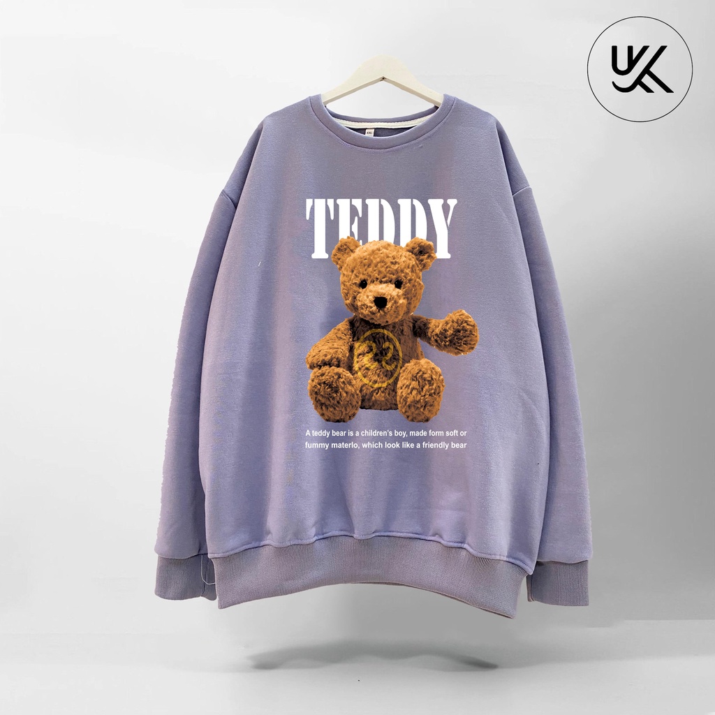 Áo Nỉ Sweater TEDDY oversize, Chất Nỉ Bông cao cấp, Dài Tay Form Rộng, Unisex Nam Nữ. KKimShop