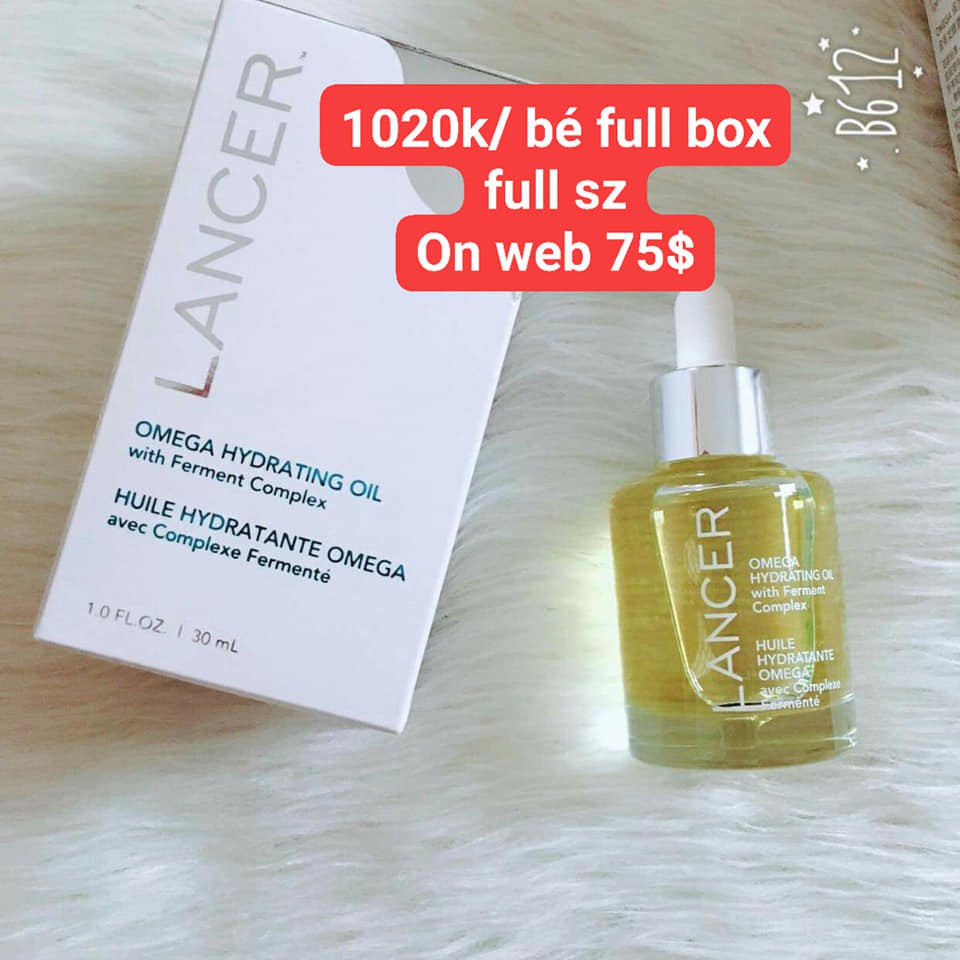 Dầu dưỡng ẩm da Lancer Omega Hydrating Oil 30ml full box