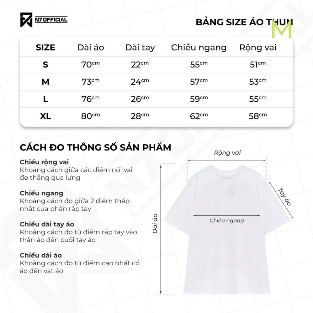 Áo thun Summer Bear unisex N7 Basic Tee phông trơn nam nữ tay lỡ form rộng oversize T5