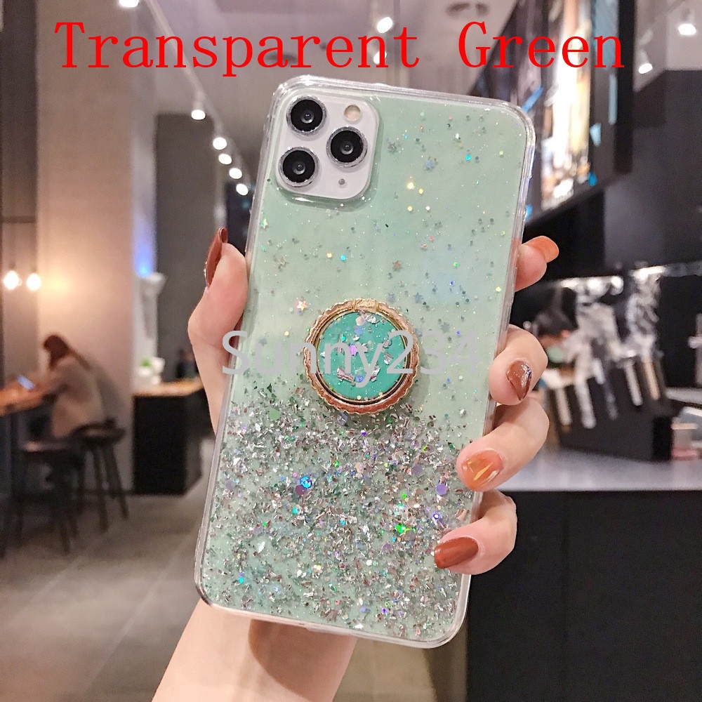 Ốp điện thoại mềm kim tuyến có nhẫn đỡ cho Vivo S1 Pro Y19 V7 Plus Y17 Y15 Y12 Y53 Y55 Y55S Y71 Y91C Y95