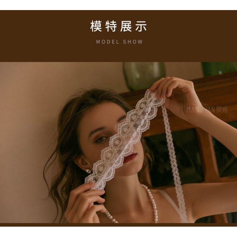 mặt nạ bịt mắt ren hóa trang dây buộc trắng tinh khôi sexy gợi cảm
