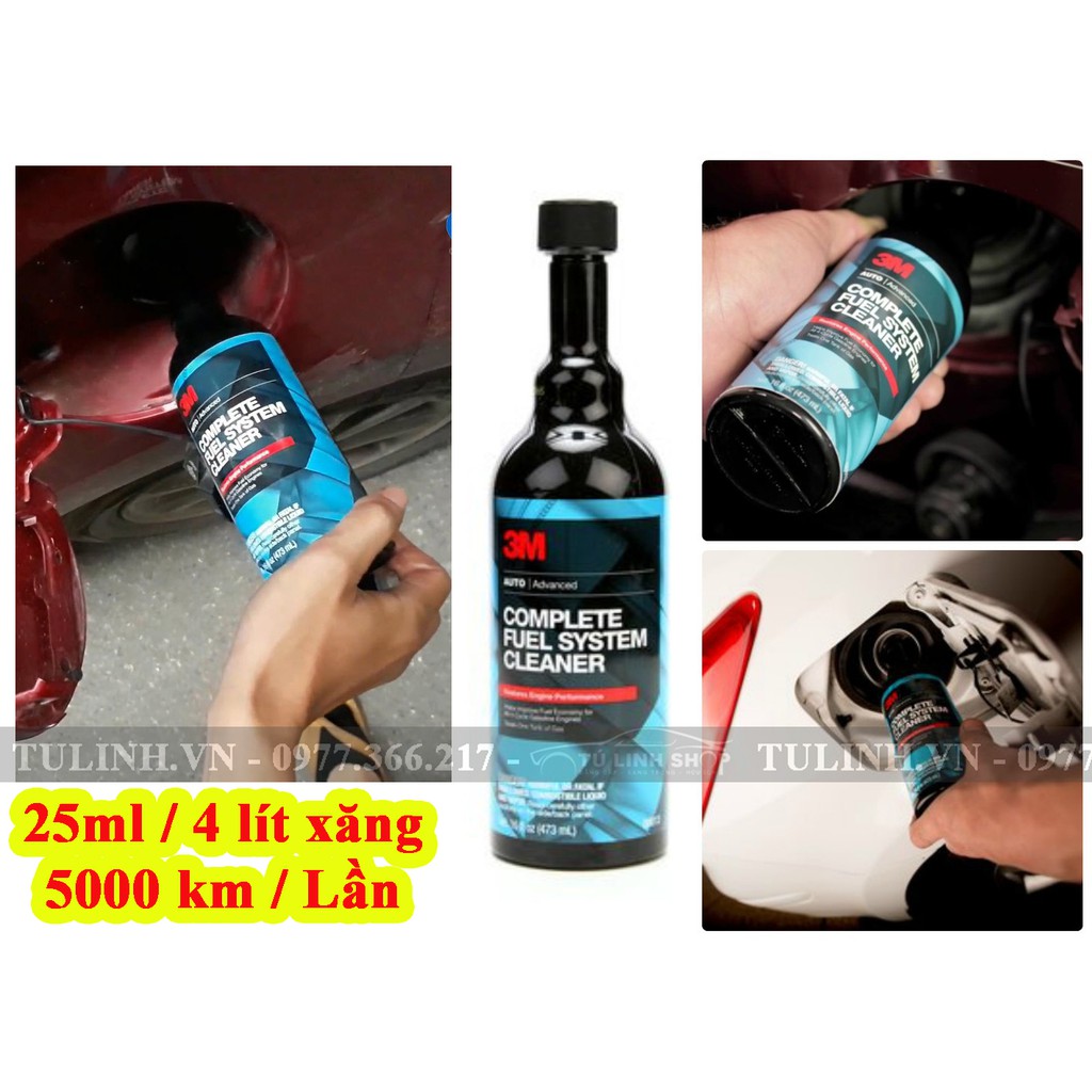 Xúc béc bình xăng, dầu Diesel ô tô 3M Complete Fuel System Cleaner 08813