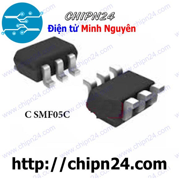 [4 CON] IC SMF05 SOT-363 (SMD Dán) (SMF05C Bảo vệ chống ngược dòng)