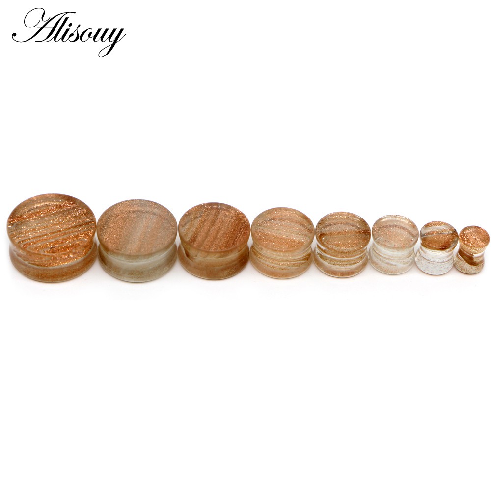 Alisouy Set 2 Khuyên Nong Tai Hình Hoa Thủy Tinh 6-20mm Cá Tính Cho Nam Và Nữ