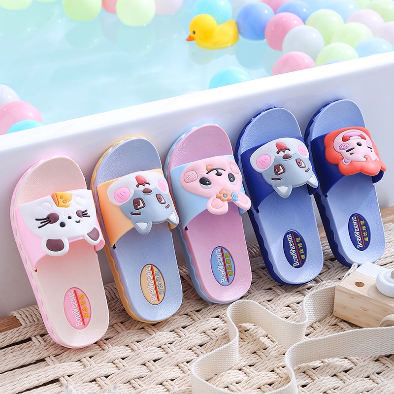 Dép Đi Trong Nhà Đế Mềm Chống Trượt Họa Tiết Hoạt Hình Cho Bé Gái