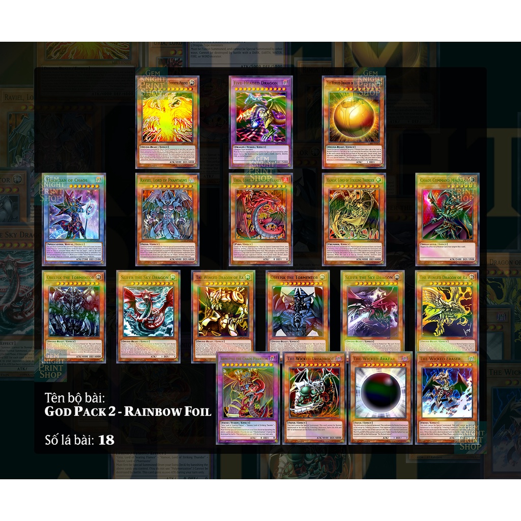 Bộ bài Yugioh - Combo Tam Ảo Ma - God Pack 2 Rainbow Foil
