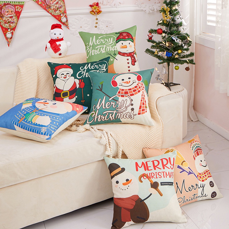 Gối tựa vuông sofa tựa lưng trang trí noel nhiều mẫu đẹp 45x45cm Trang trí Kim Huệ