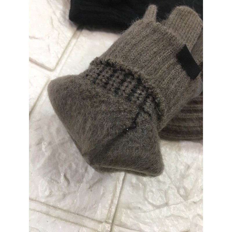 Găng Bao Tay Len Lông Cừu Dành Cho Nam Dày Ấm Đơn Giản Có Cảm Ứng Điện Thoại