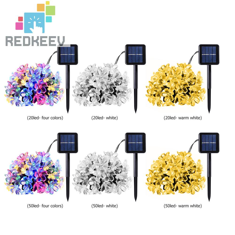 Dây đèn LED 20/50 bóng hình hoa anh đào sử dụng năng lượng mặt trời