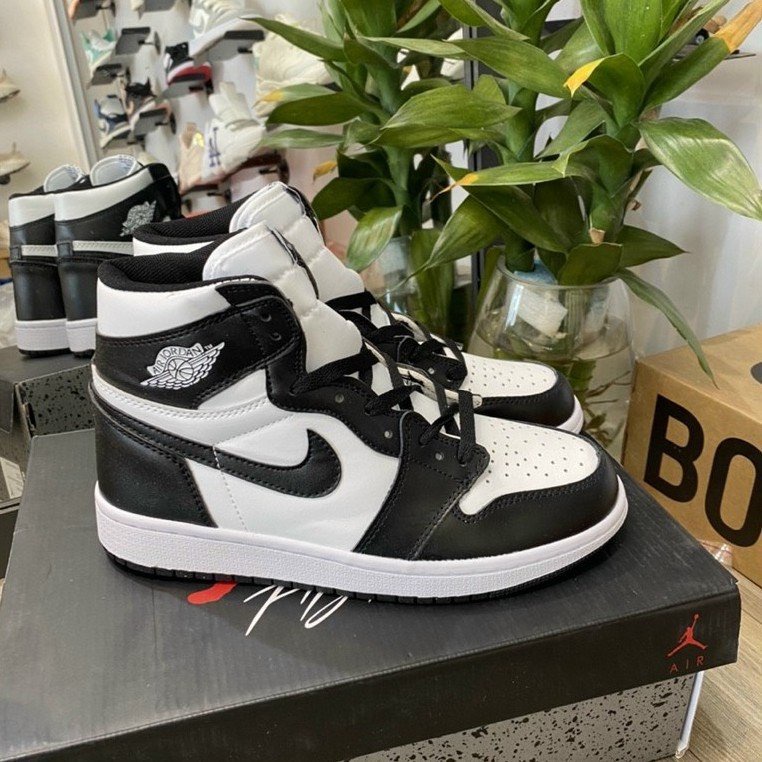 Giày  jordan Giày Thể Thao Jordan cao cổ Đen Trắng panda nam nữ, giày jordan Cổ Cao full box bill