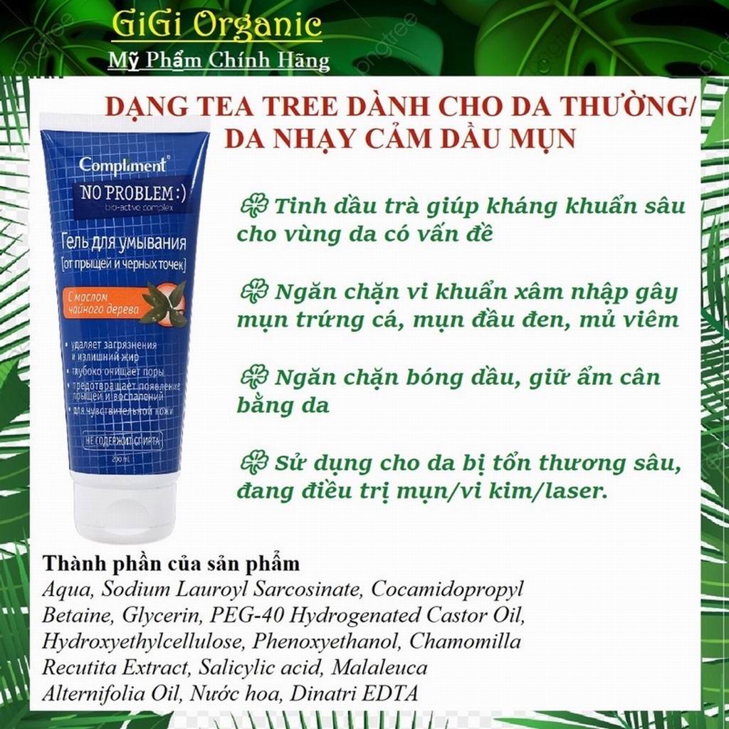 [ CHÍNH HÃNG ] Gel Rửa Mặt Compliment No Problem Cho Da Nhờn Mụn 200ml