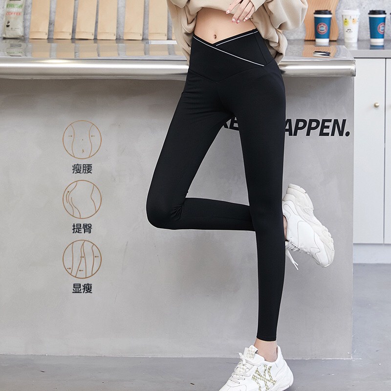 Quần Legging Nữ cạp chéo co giãn Lesusana chất đẹp
