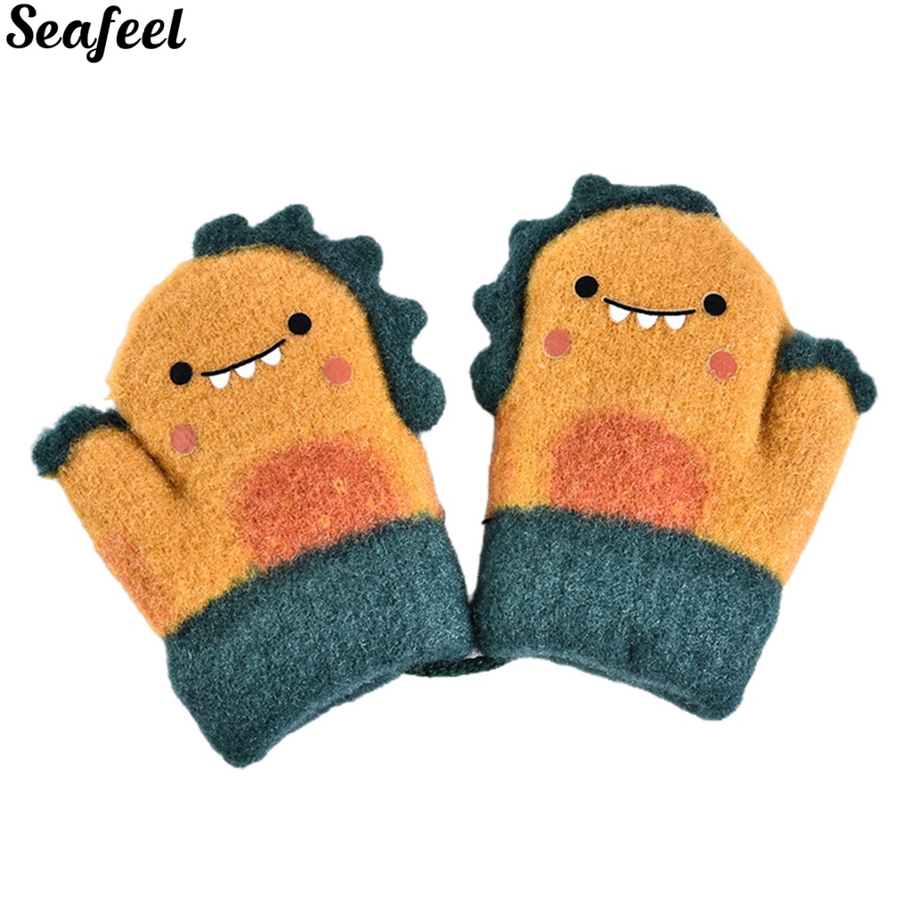 Găng Tay Dệt Kim Hình Thú Hoạt Hình Dễ Thương Cho Bé