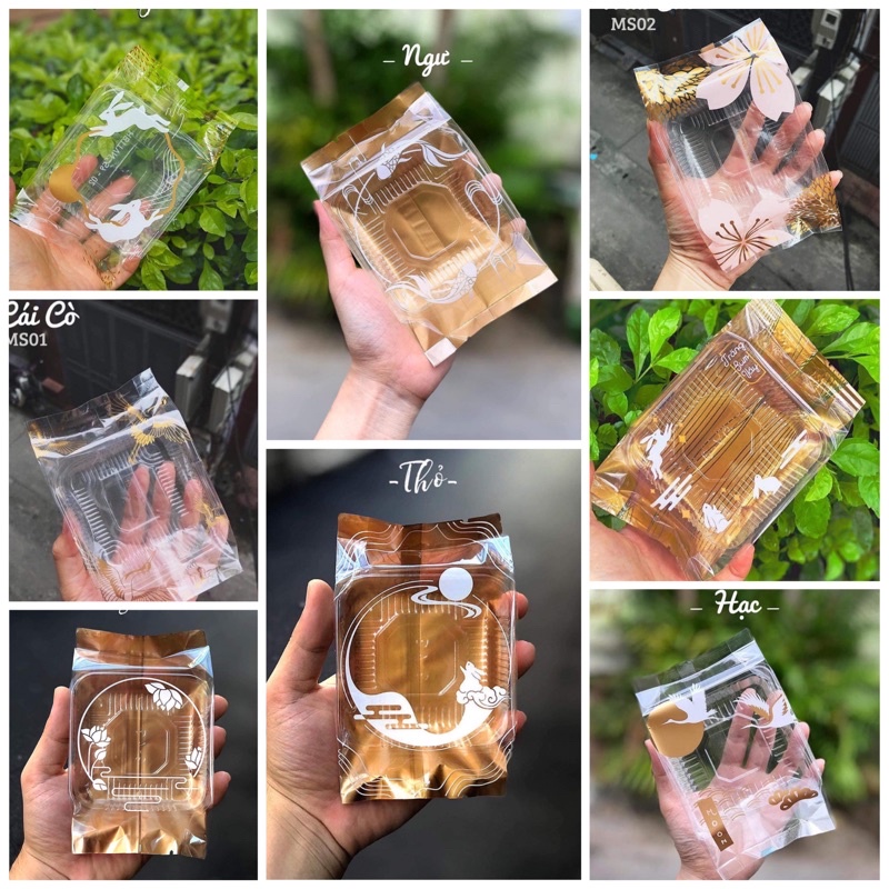 10 bộ khay túi đựng bánh trung thu 100g,150g,200gram