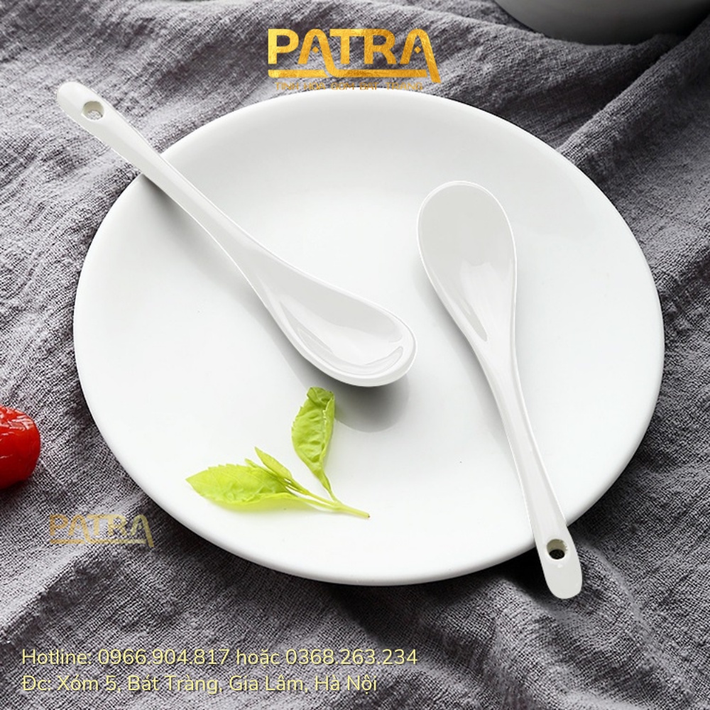 Thìa gốm sứ trắng - thìa pha cafe sang trọng