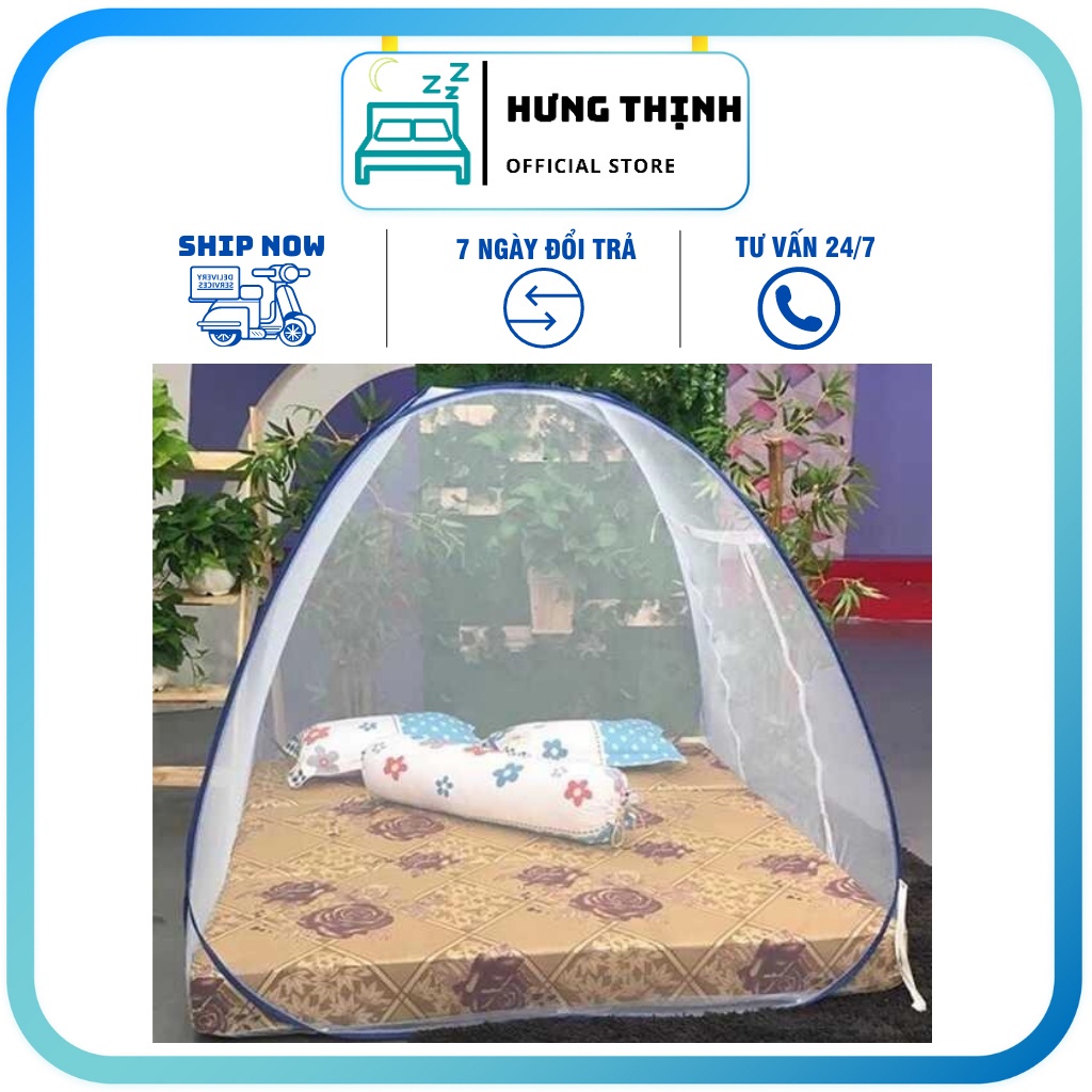 ☒Màn chụp tự bung xếp gọn thông minh chống muỗi cao cấp cho người lớn 1m2 1m4 1m6 1m8 2m2 x 2m