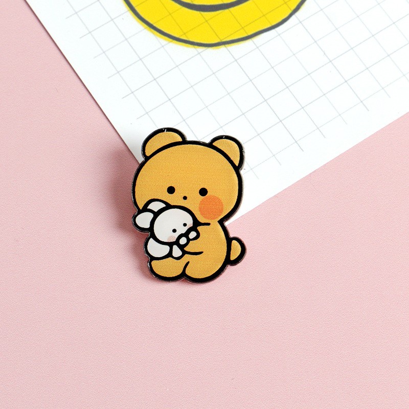 Sticker cute pin cài áo phụ kiện trang trí túi xách balo