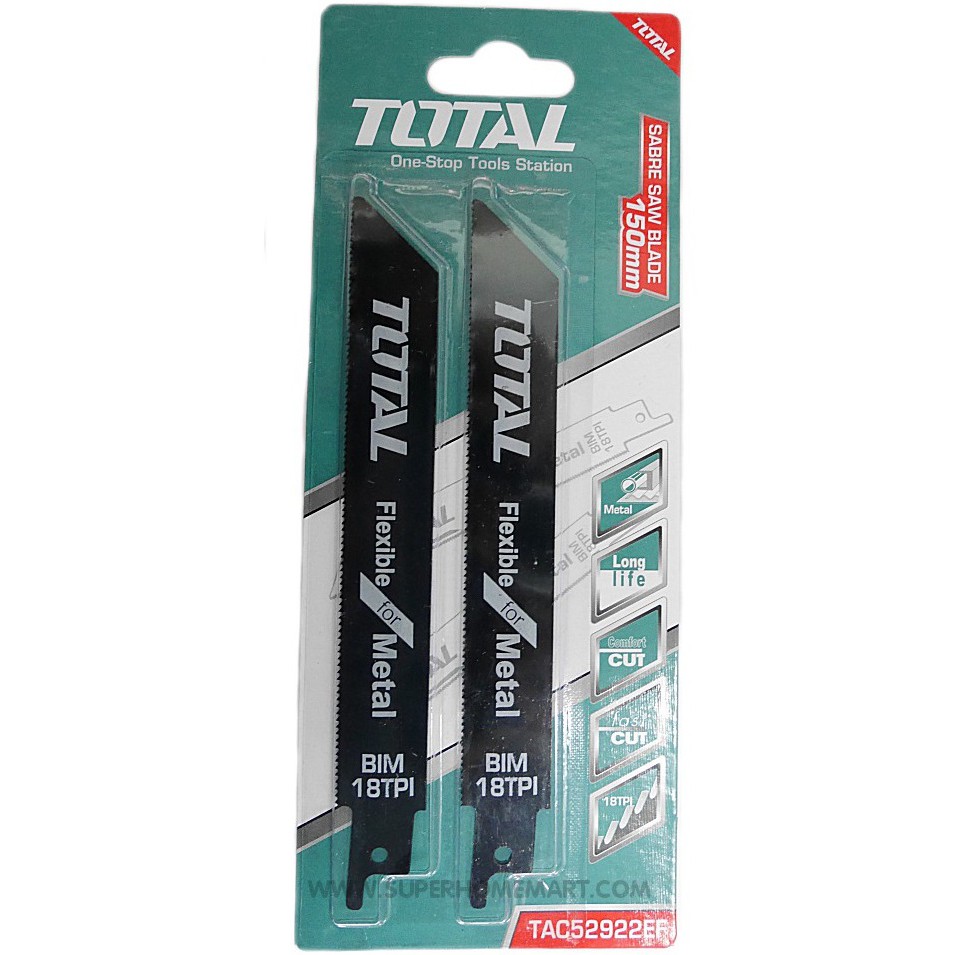 Total Bộ 2 lưỡi cưa kim loại cho máy cưa kiếm 150mm Metal TAC52922EF