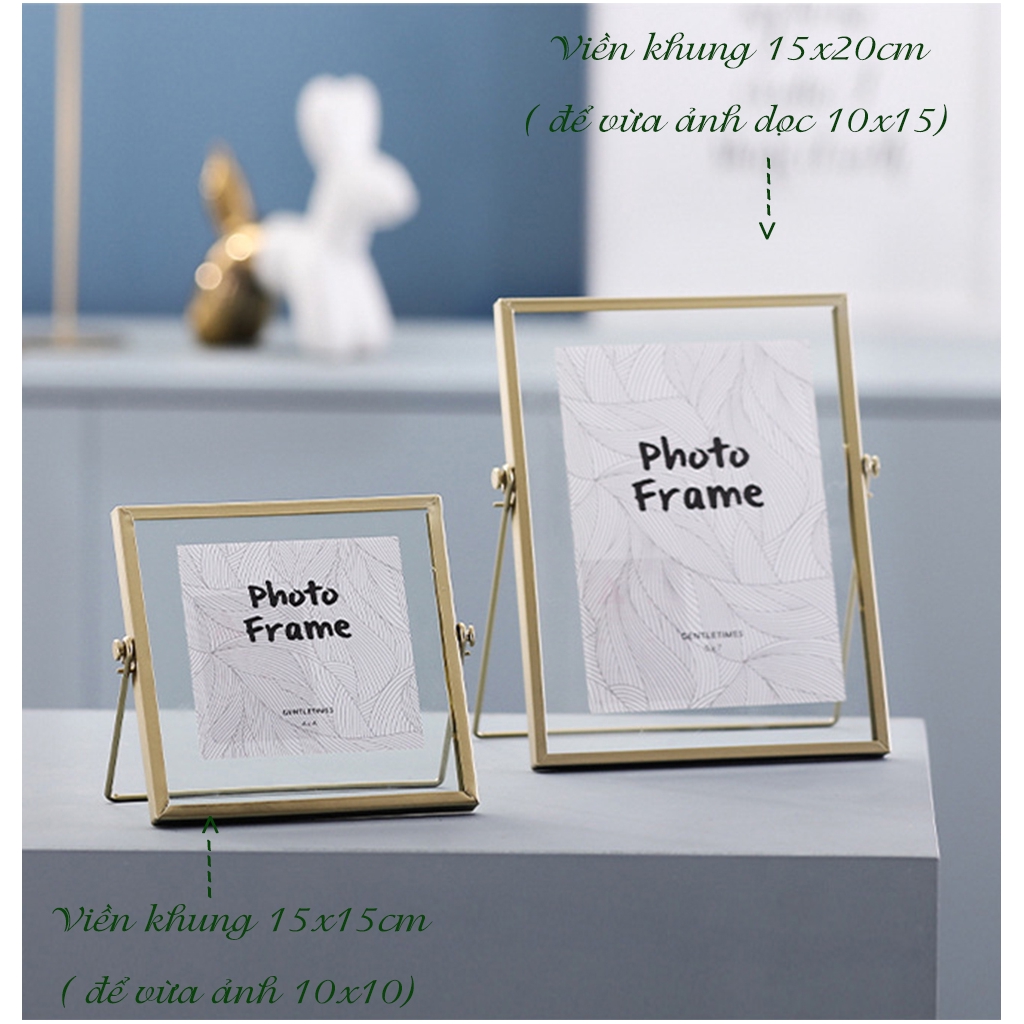 Khung ảnh để bàn mặt kính viền kim loại cao cấp | BigBuy360 - bigbuy360.vn