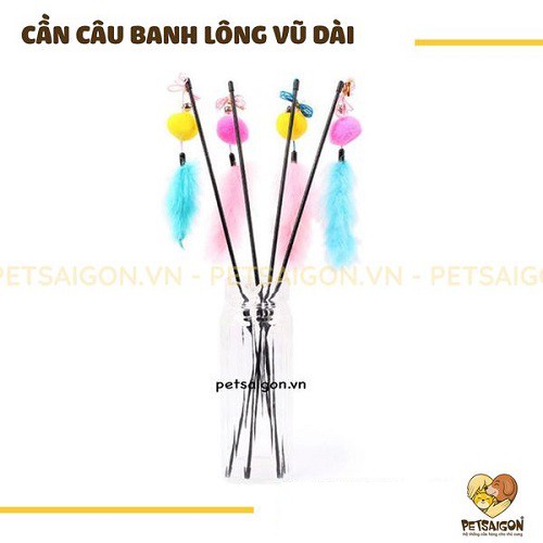 CẦN CÂU BANH LÔNG VŨ DÀI CHO MÈO