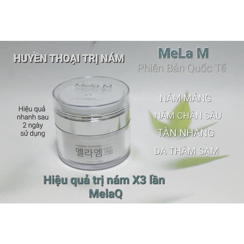 Kem Nám Mela Q Plus - Mẫu mới mela M Cream Hàn Quốc 50ml, Kem Dưỡng Trắng Da, Mờ Nám, Chống lão hoá Hàn quốc