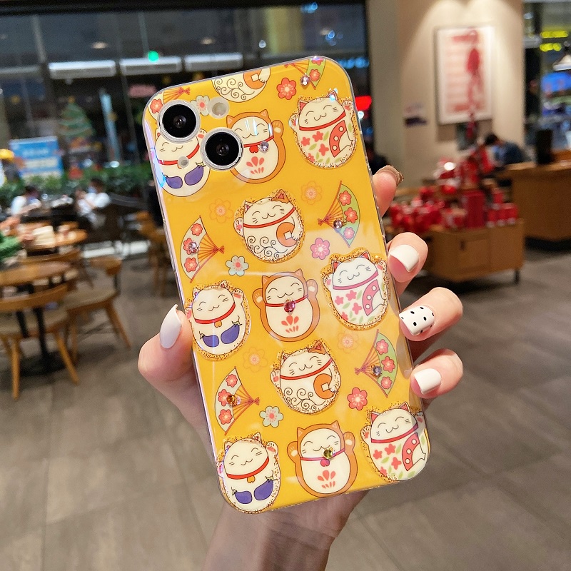 Ốp Điện Thoại Hình Mèo May Mắn Cho Apple iPhone 7 8 Plus X XR Xs 11 12 13 pro max