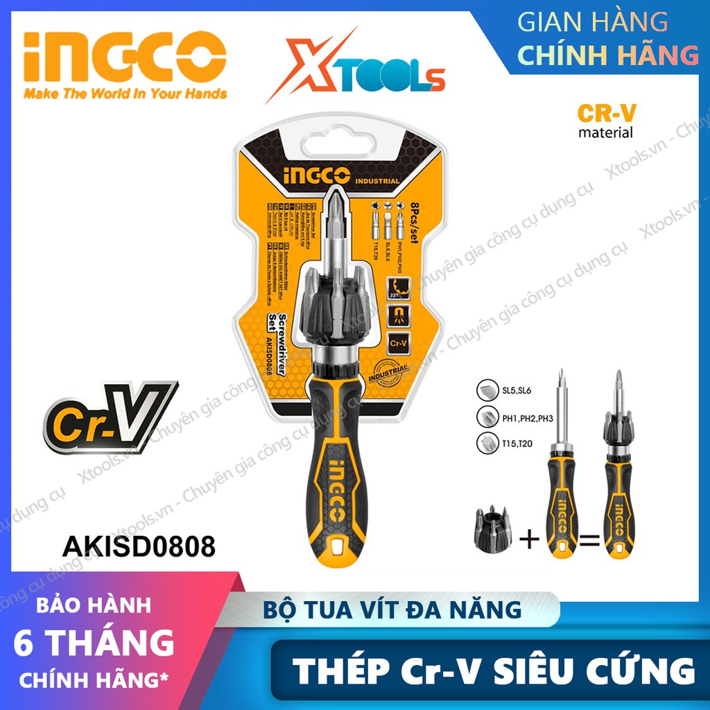 Bộ 8 tua vít INGCO AKISD0808