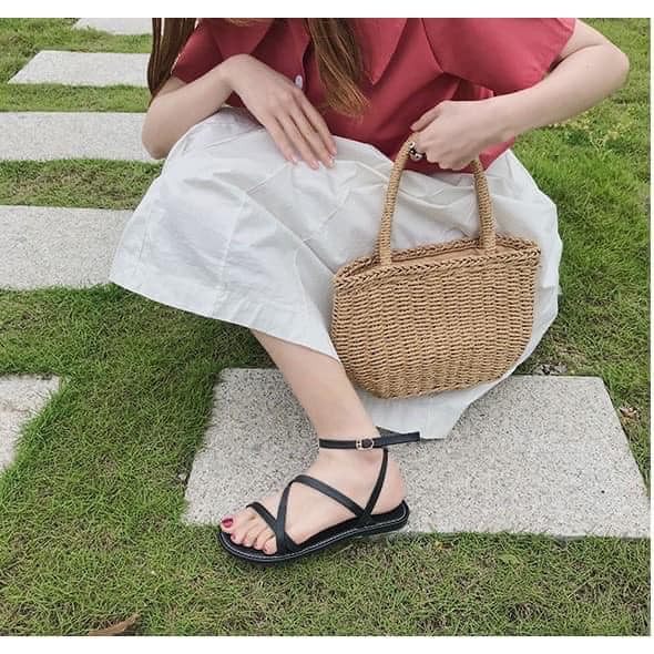 dép sandal nữ đi học dép đế bằng, quai nhỏ, đi êm, dễ di chuyển, giá rẻ, XUONGMAYHANOI.2