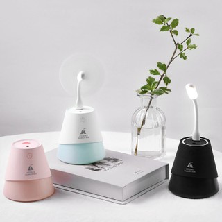 Máy Phun Sương, Xông Tinh Dầu Mini Volcano Tặng Kèm Đèn Led Quạt Mini - [Bảo Hành 1 Đổi 1]