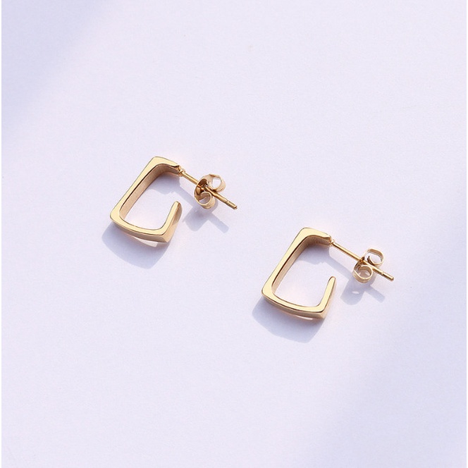 Bông Tai Vuông Cá Tính Titan Ko Han Rỉ TT 3964