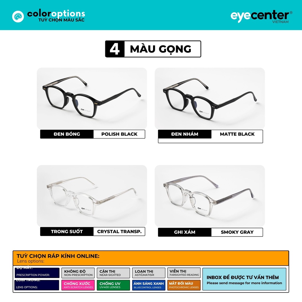 Gọng kính cận nam nữ chính hãng ZAC&CODY A116S lõi thép chống gãy cao cấp nhập khẩu by Eye Center Vietnam