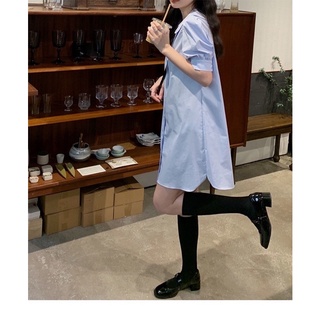 Đầm suông cài cúc cổ sen B-A-M STORE